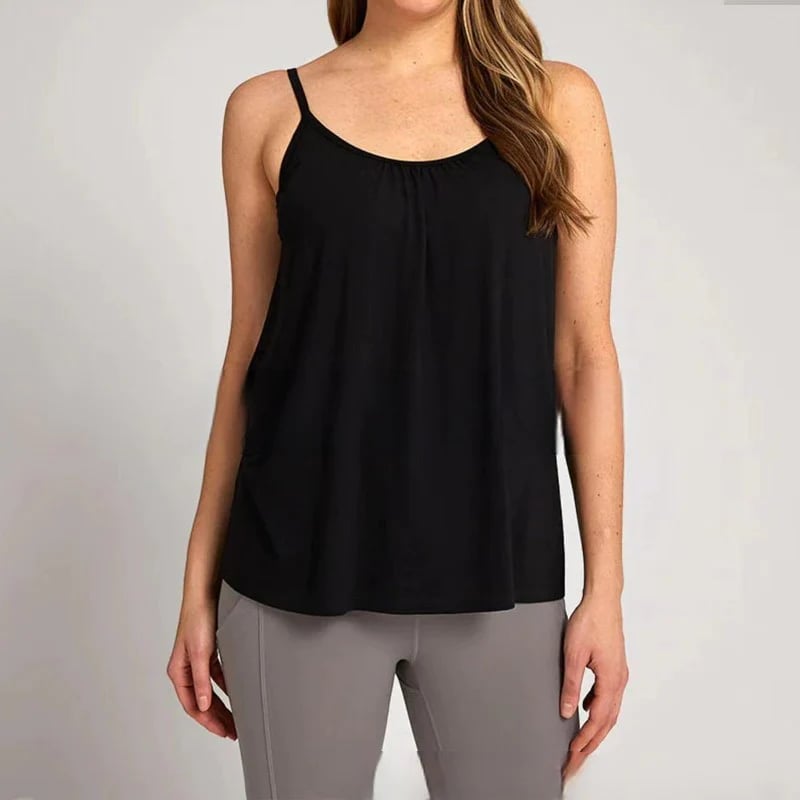(🎁2025-Christmas Hot Sale🎁)Loose-fitting Tank Top With Built-in Bra