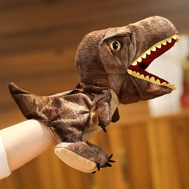 Dinosaur Hand Puppet-Brown
