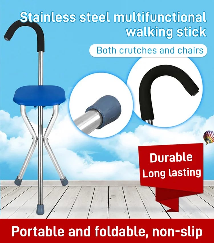 2025 New Design elderly crutch stool-Free shipping