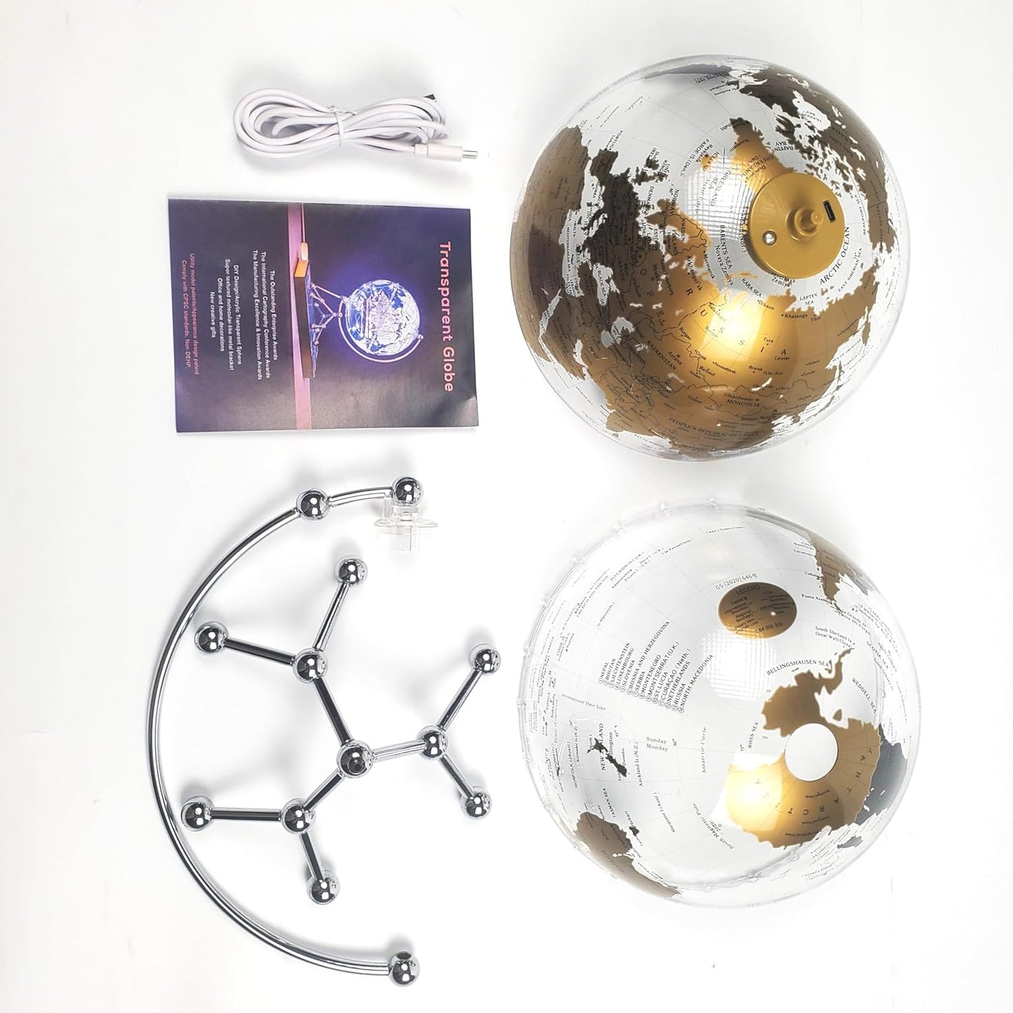 Golden Earth Globe Desk Lamp Diam. 20 cm