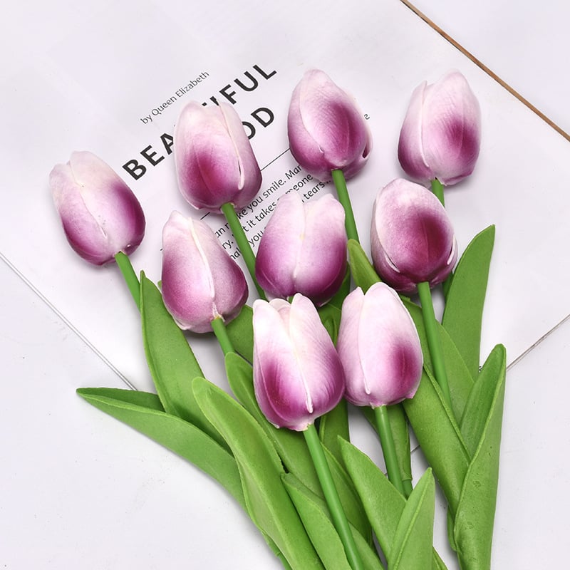 UV Resistant Lifelike Artificial Tulips Flowers
