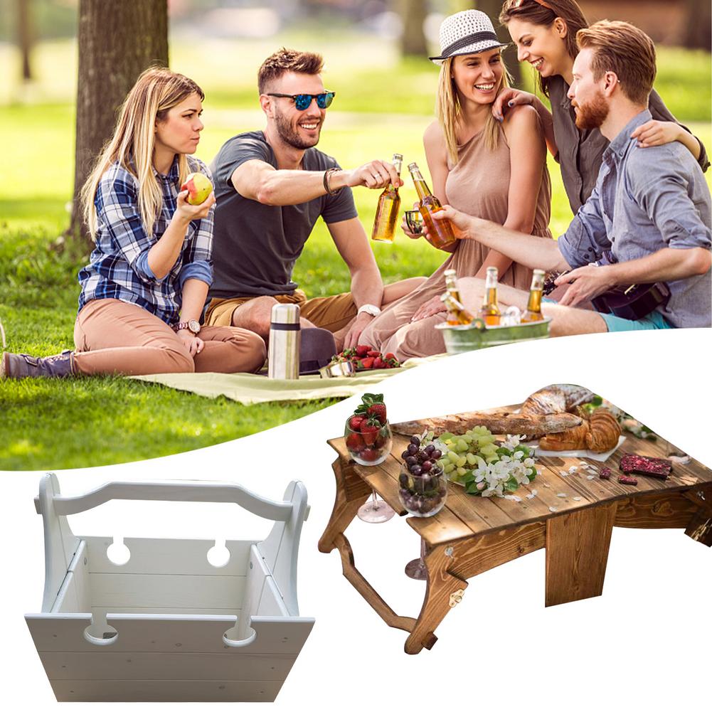 Folding Picnic Basket Table-Manual DIY Stitching