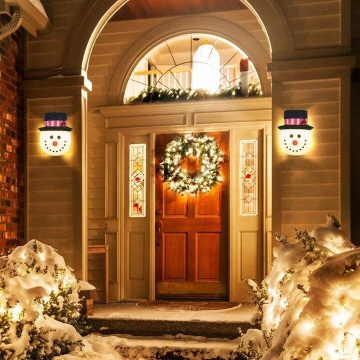 Snowman Porch Light Covers(Two Lampshades)