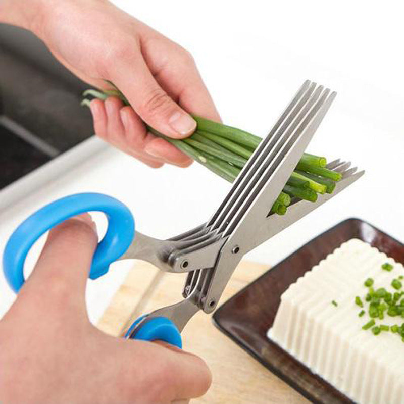 🔥Bestseller $9.99🔥 - 5 Blade Kitchen Salad Scissors✂️