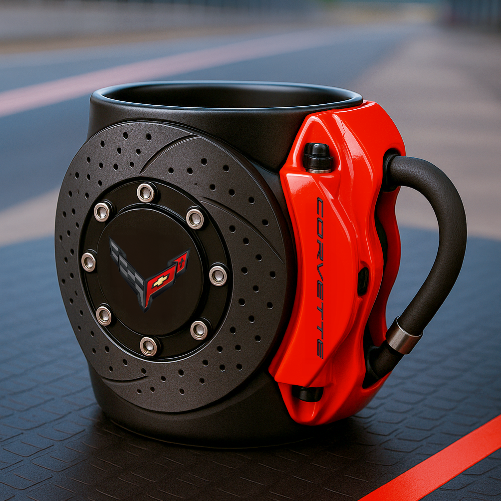 🏎️the coolest brake caliper mug with a car logos
