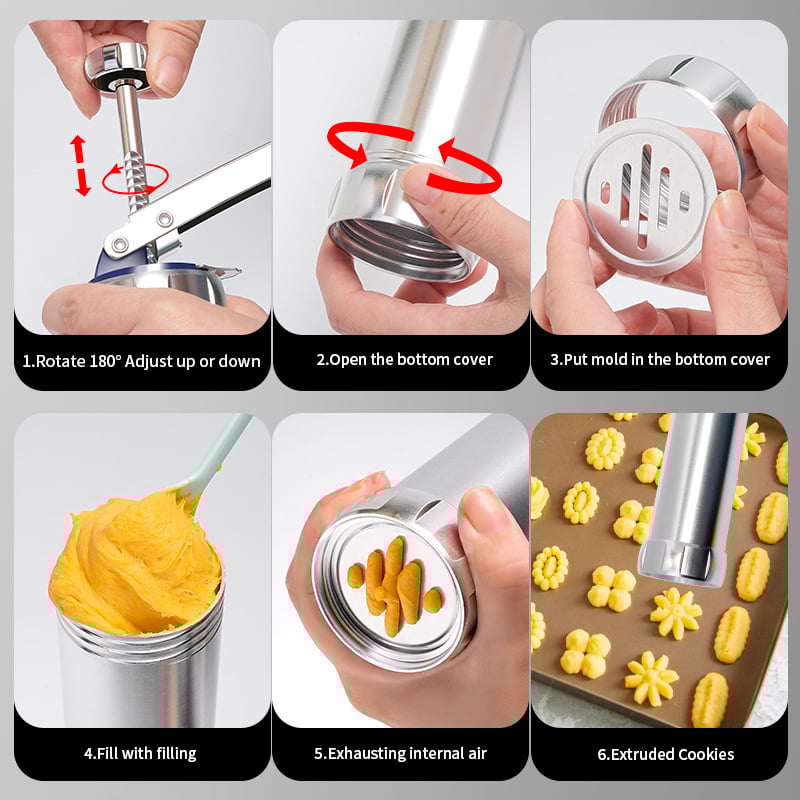 🍪Hot sale 49% off🧇Stainless steel cookie mould gun set