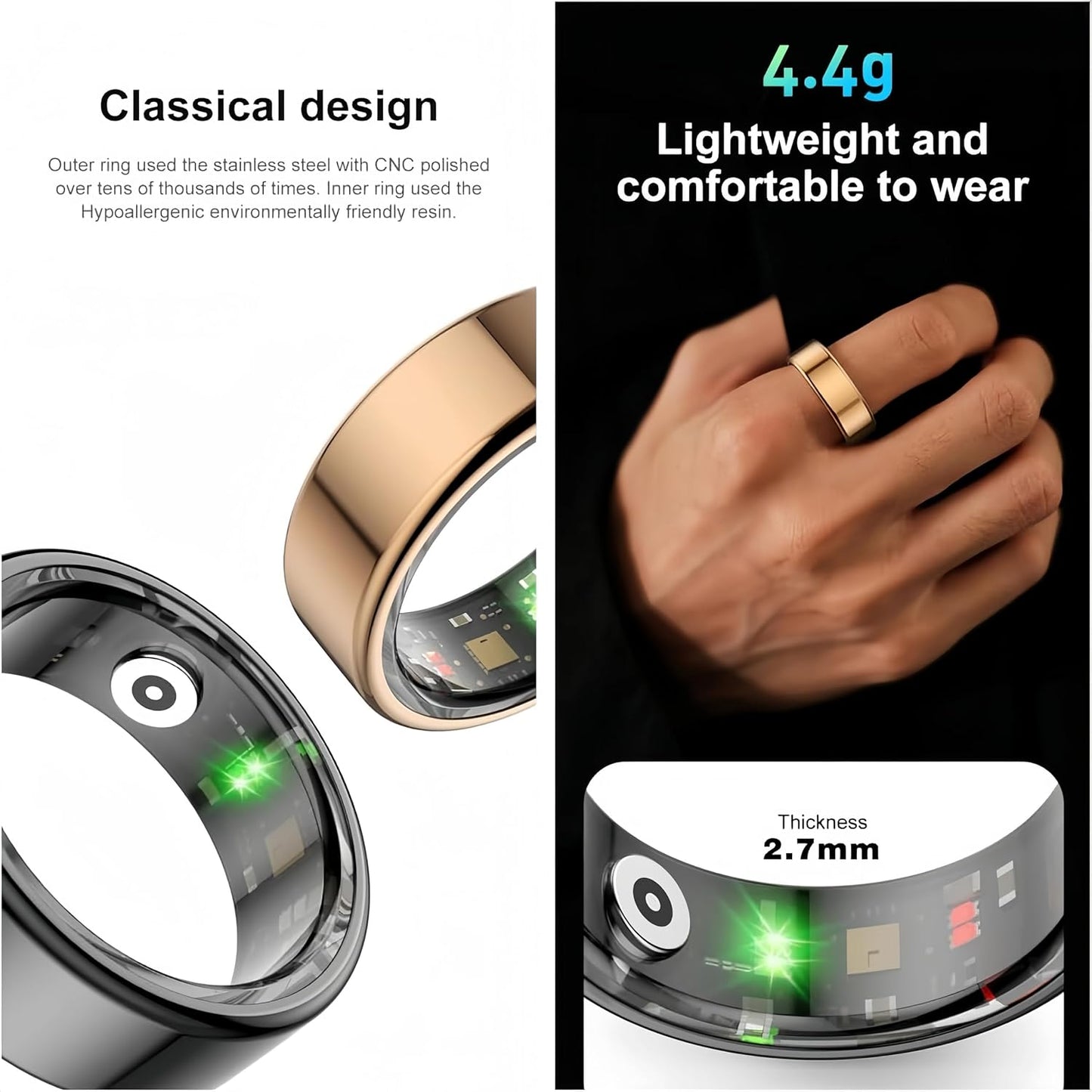 (🔥50% off) Smart Ring (IP68 Waterproof) Compatible with iOS and Android
