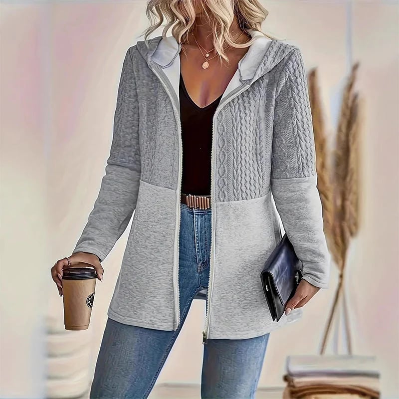 Women’s Trendy Hooded Long Sleeve Zip-Up Jacket