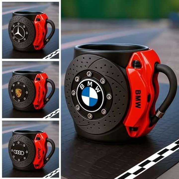🏎️the coolest brake caliper mug with a car logos