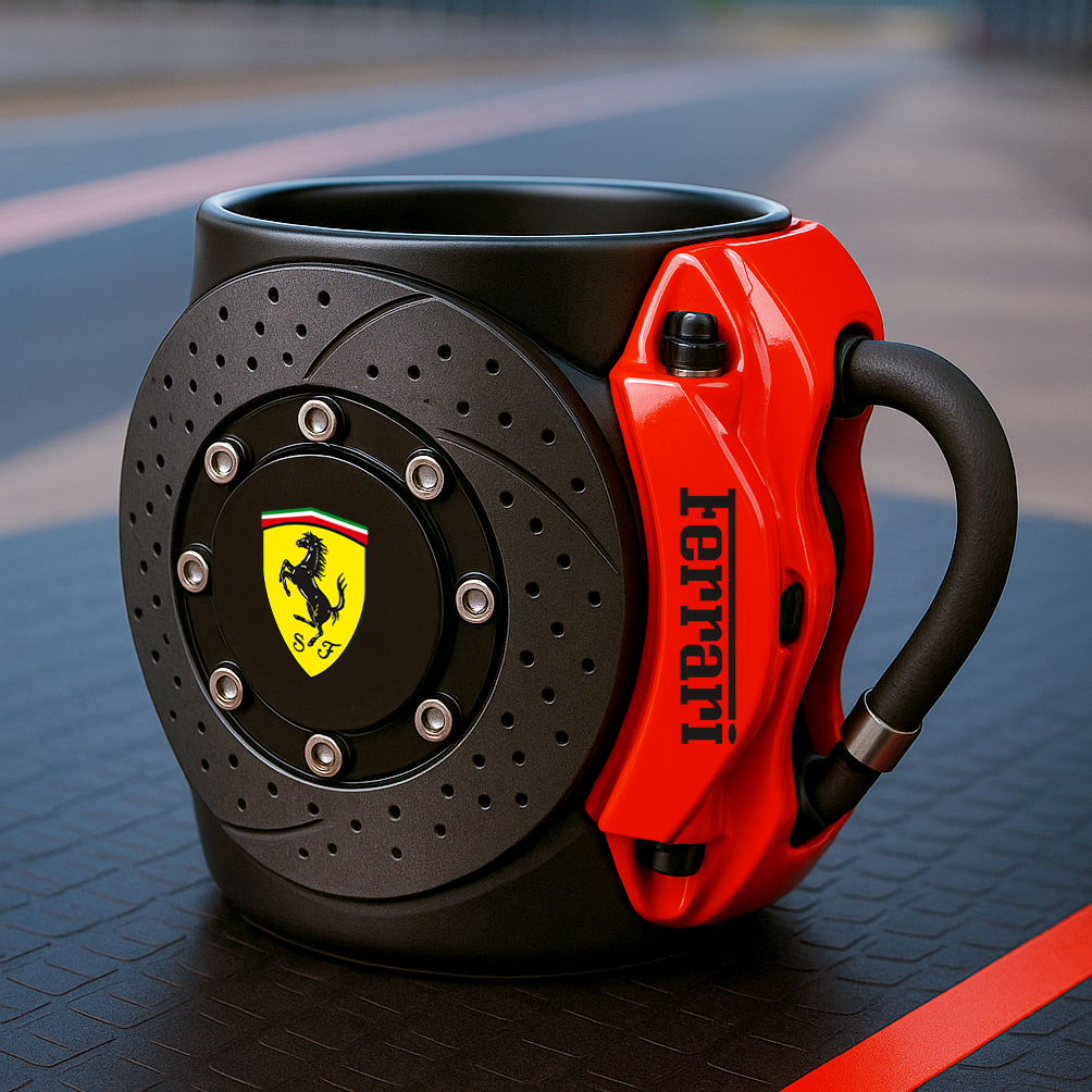 🏎️the coolest brake caliper mug with a car logos