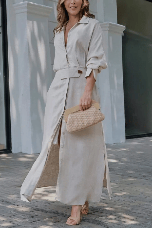 🎁49% OFF🎁2025 Cotton And Linen Solid Color Maxi Dress