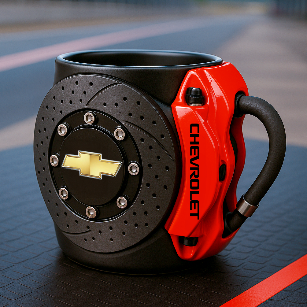 🏎️the coolest brake caliper mug with a car logos