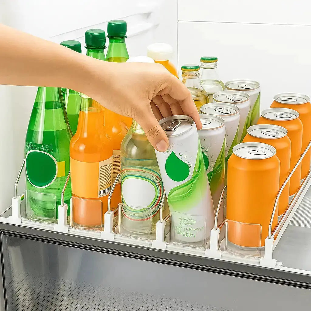 🥤Refrigerator storage rack with pop-out tray