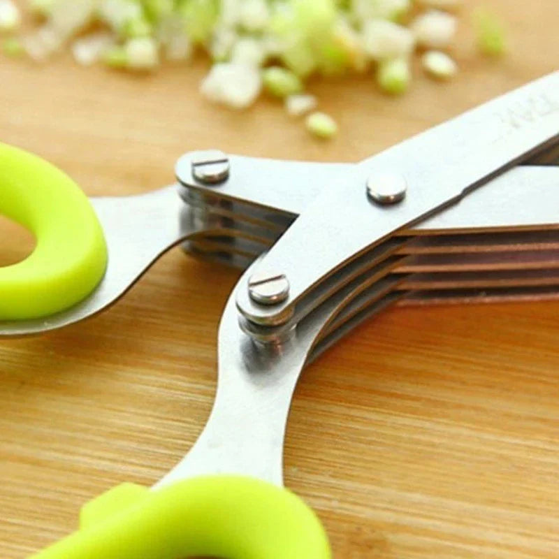 🔥Bestseller $9.99🔥 - 5 Blade Kitchen Salad Scissors✂️