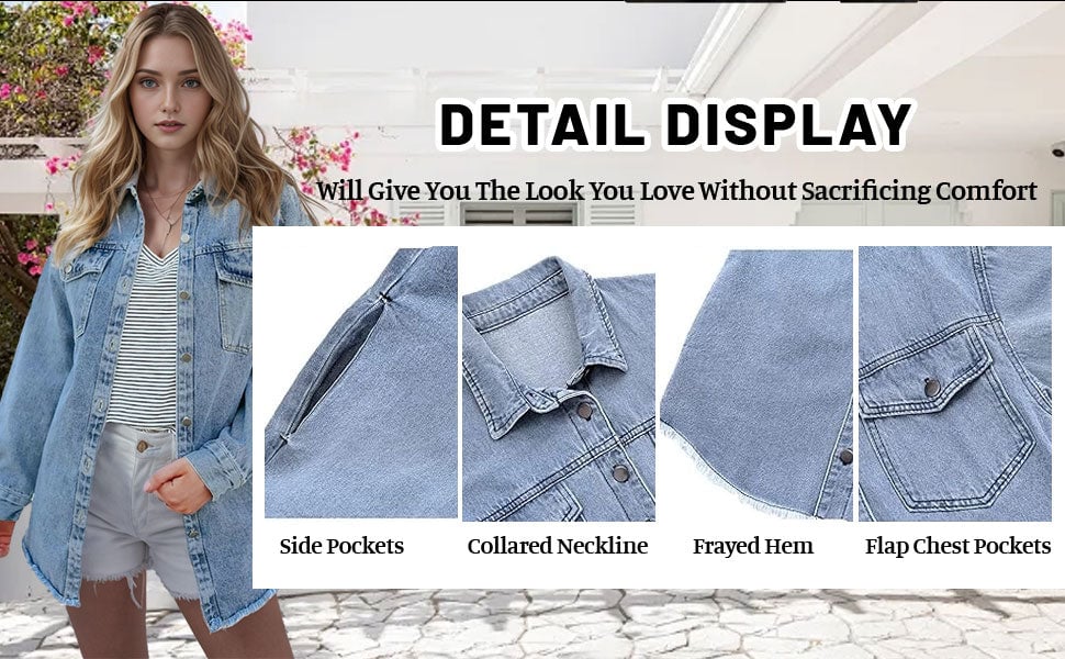 What should I wear tomorrow?💕Women's Raw Edge Ripped Denim Jacket