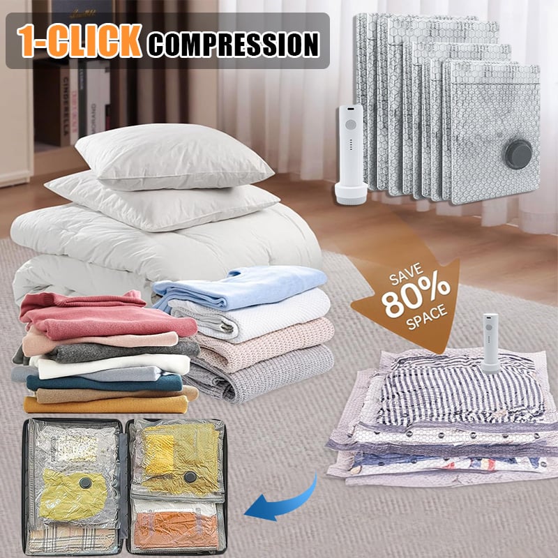 🔥 Last Day of Discounts — Cordless Travel Vacuum Storage Bag Set