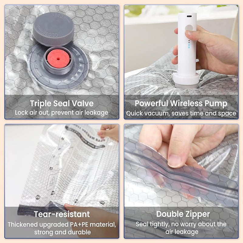 🔥 Last Day of Discounts — Cordless Travel Vacuum Storage Bag Set