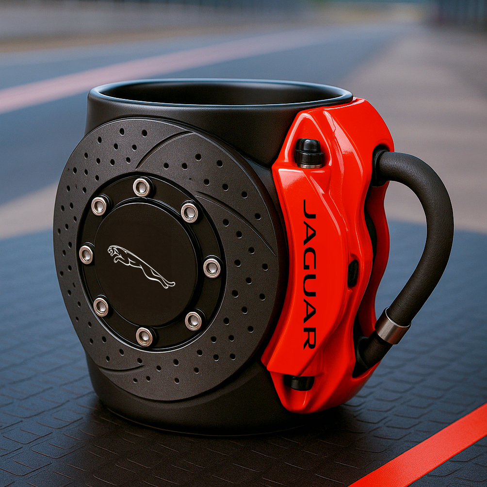 🏎️the coolest brake caliper mug with a car logos