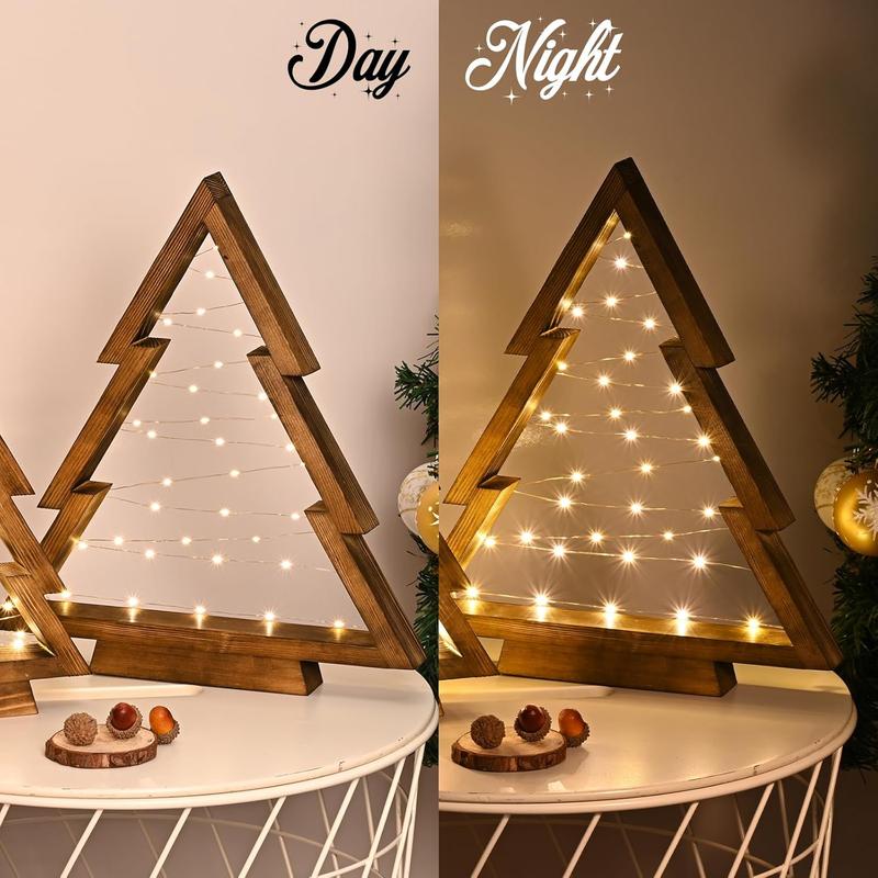Wooden Lighted Christmas Trees