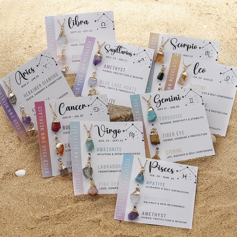 12 Zodiac Birthstone Necklace