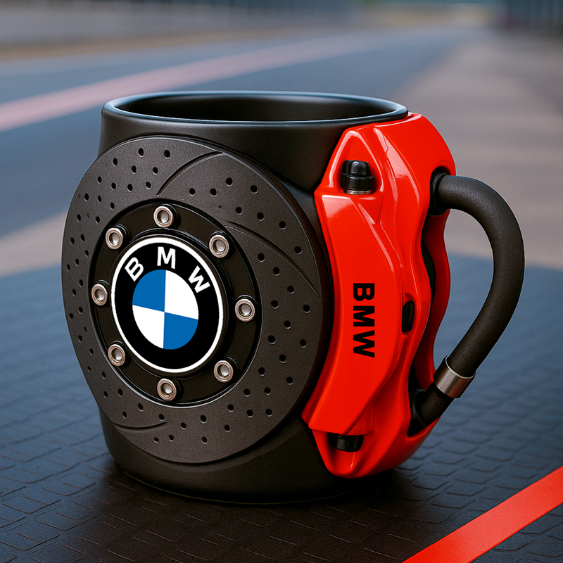 🏎️the coolest brake caliper mug with a car logos