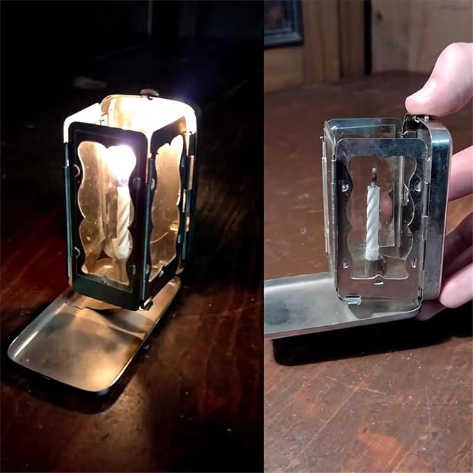 Folding pocket candle lantern