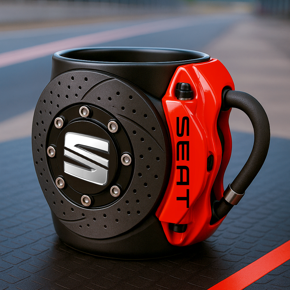 🏎️the coolest brake caliper mug with a car logos