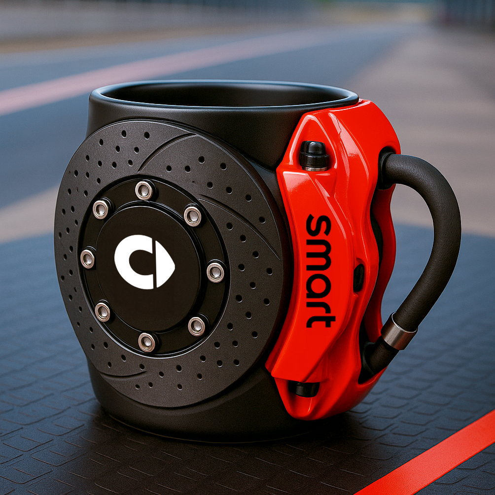 🏎️the coolest brake caliper mug with a car logos