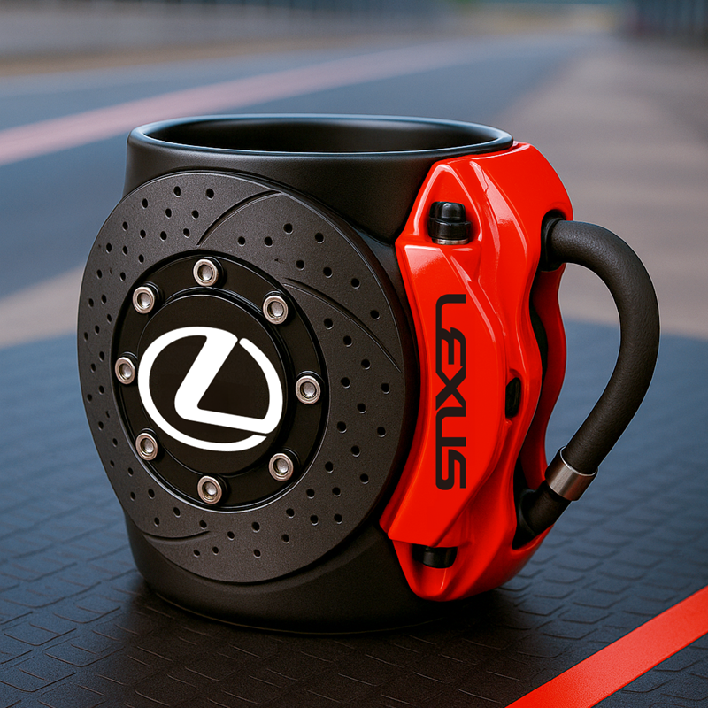 🏎️the coolest brake caliper mug with a car logos