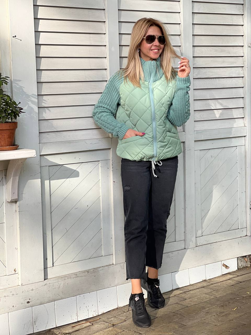 Women's Knitted Patchwork Jacket