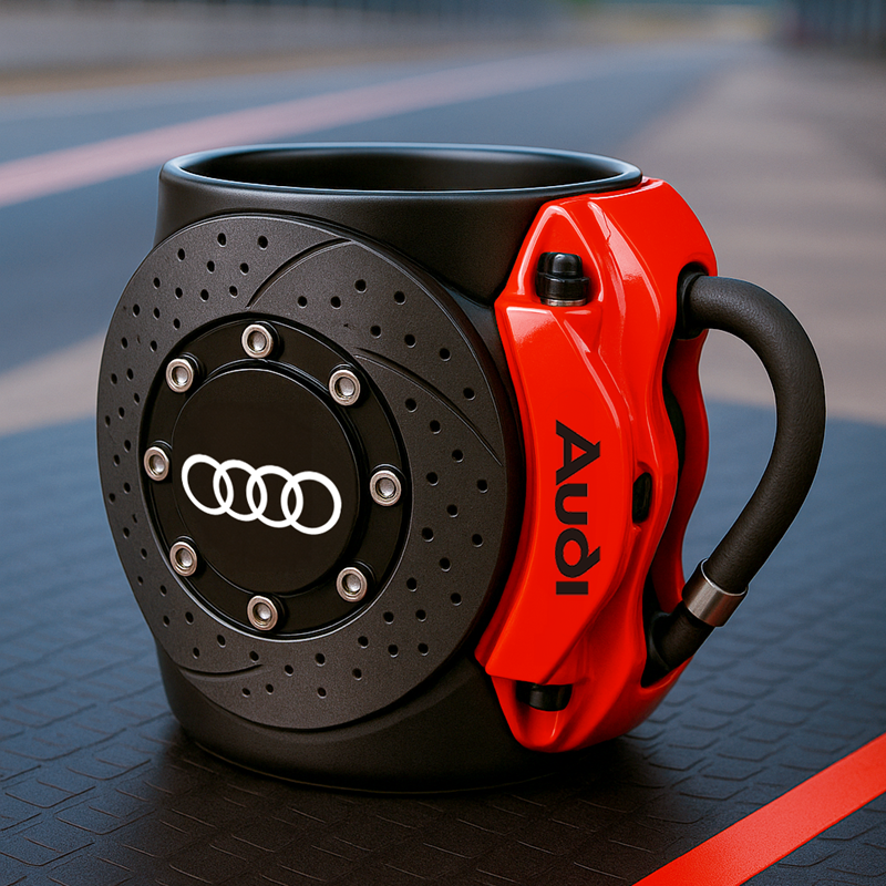 🏎️the coolest brake caliper mug with a car logos