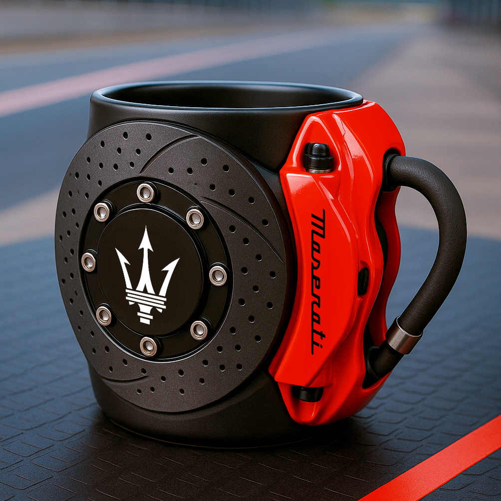 🏎️the coolest brake caliper mug with a car logos