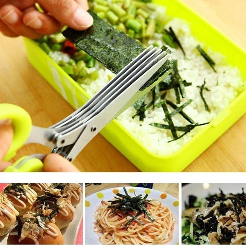 🔥Bestseller $9.99🔥 - 5 Blade Kitchen Salad Scissors✂️
