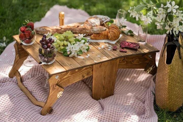 Folding Picnic Basket Table-Manual DIY Stitching