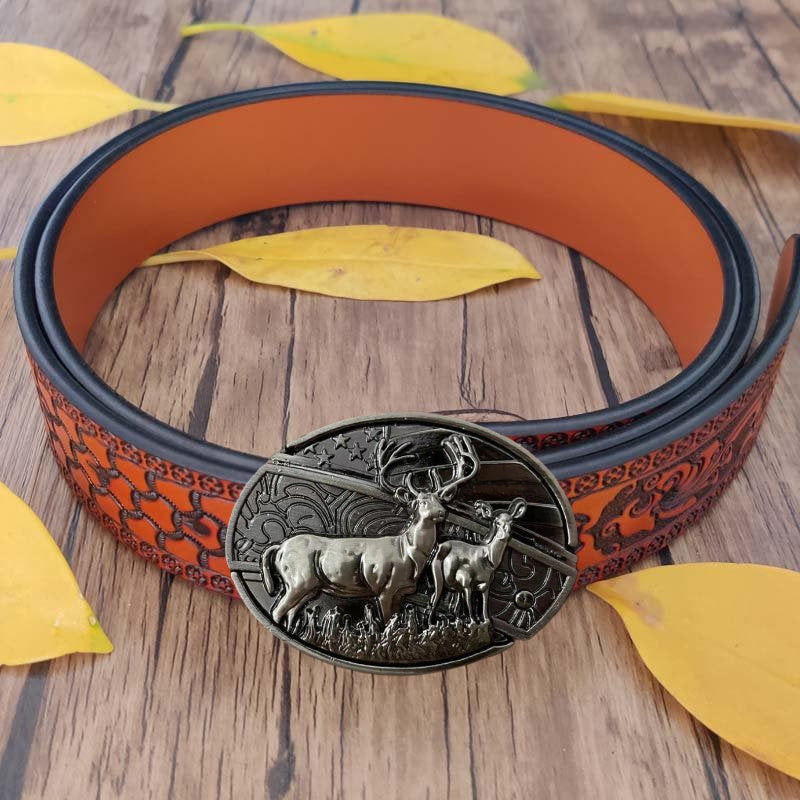 🔥LAST DAY 50% OFF🔥Fashion Punk Men's Hidden Folding Knife Leather Belt