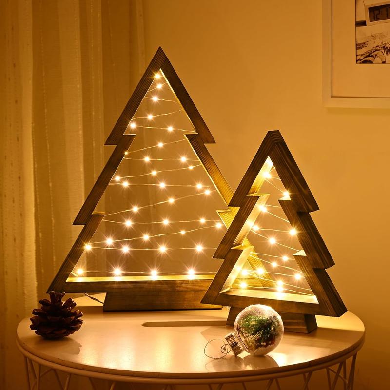 Wooden Lighted Christmas Trees