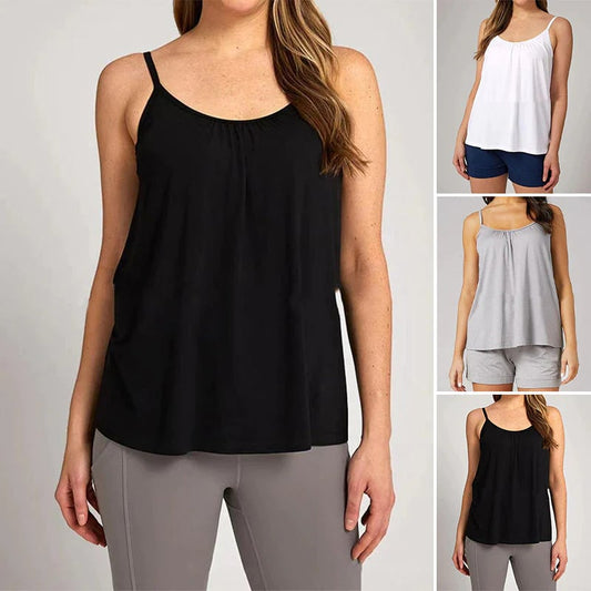 (🎁2025-Christmas Hot Sale🎁)Loose-fitting Tank Top With Built-in Bra