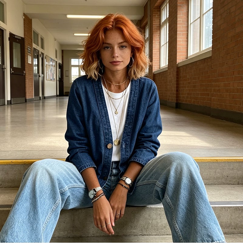 💙Women's Classic Button Front Denim Jacket-Breathable Fabric & Relaxed Fit