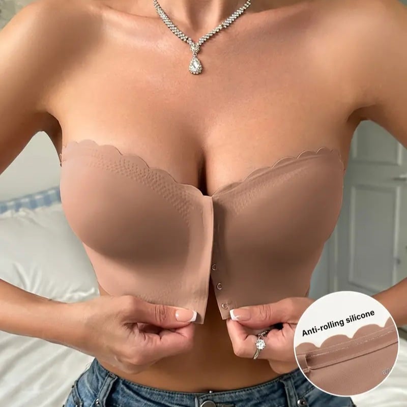 🔥Last Day❤️Seamless Front Closure Strapless Bandeau Bra