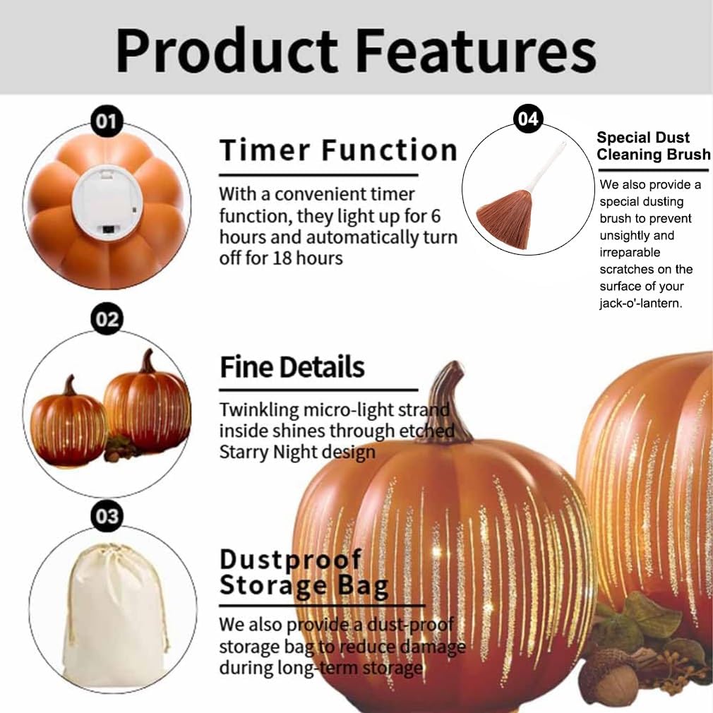 🔥This week's hot sale🔥Halloween starry night glowing decorative pumpkin lantern