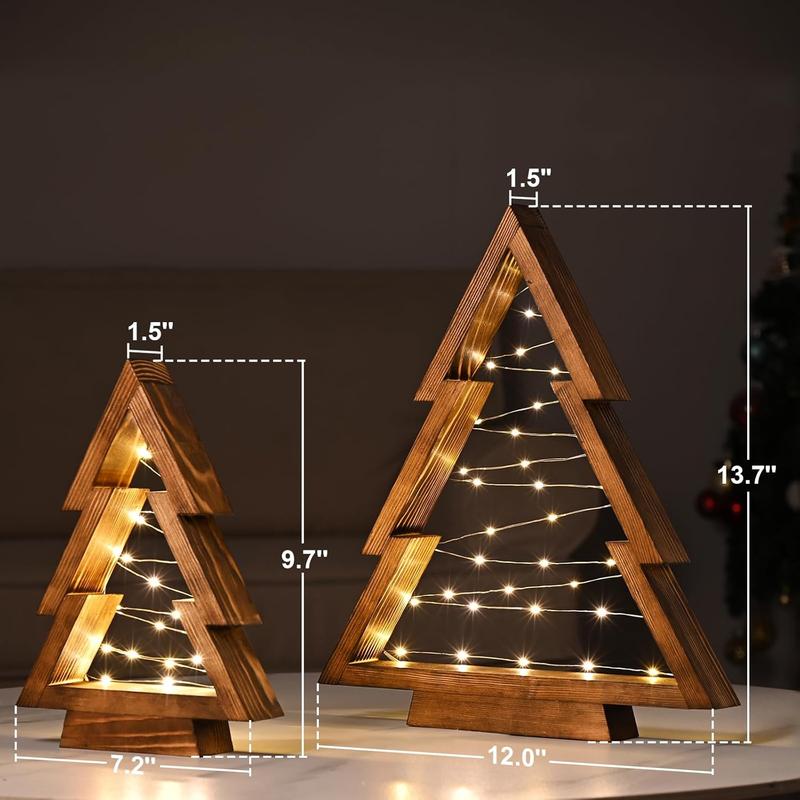 Wooden Lighted Christmas Trees
