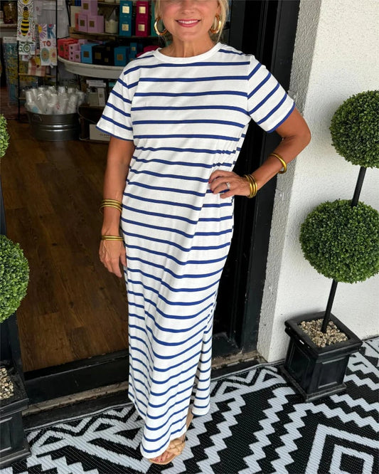 ✨Striped T-shirt for women with zakken