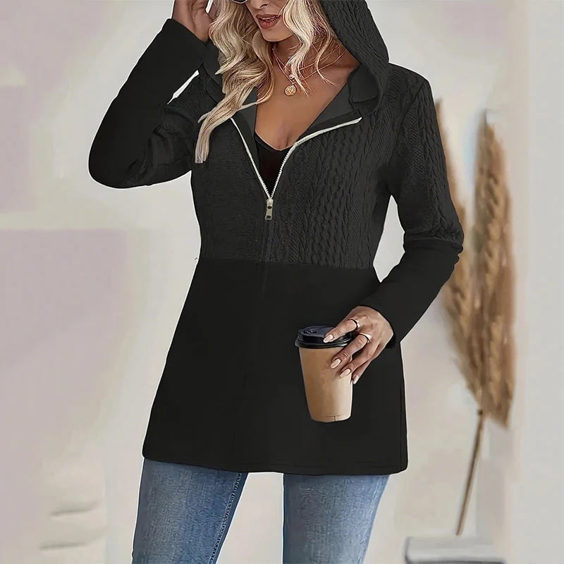 Women’s Trendy Hooded Long Sleeve Zip-Up Jacket
