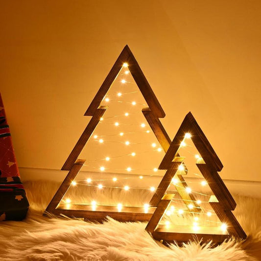 Wooden Lighted Christmas Trees