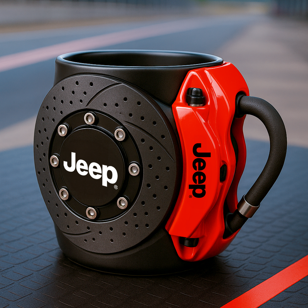 🏎️the coolest brake caliper mug with a car logos