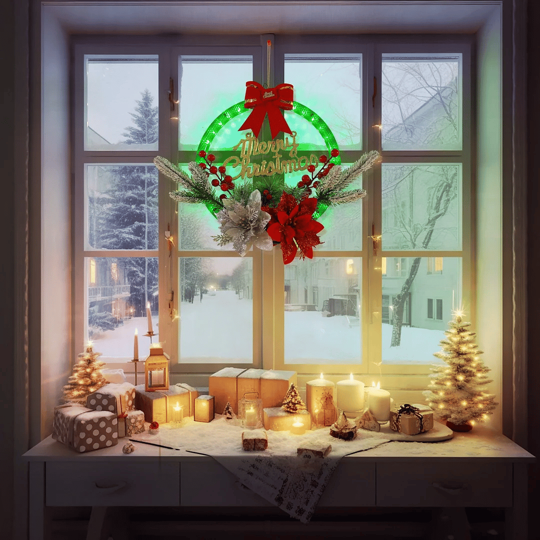 (🌲 Early Christmas Sale)🎁 Christmas Wreath Decorations with LED Lights💥