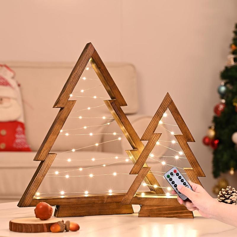 Wooden Lighted Christmas Trees