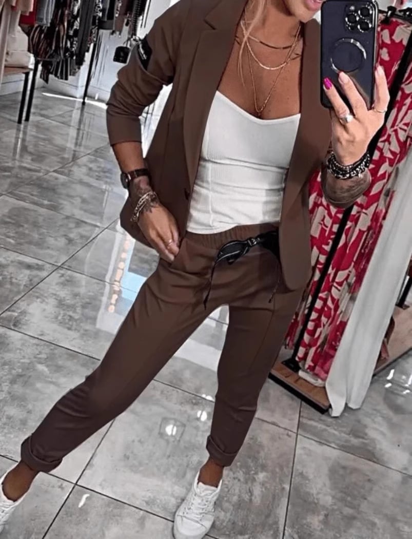 Women's Top Jacket & Elastic Pants Two-piece Set✨Buy 2 Sets Free Shipping
