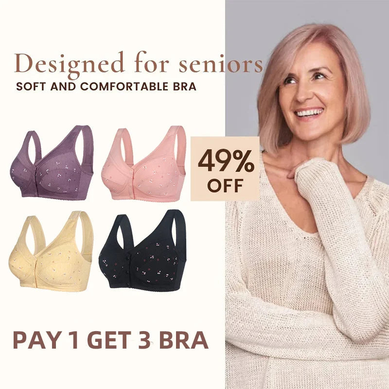 BUY 1 GET 2 FREE- 3PCS*Button Print Bra