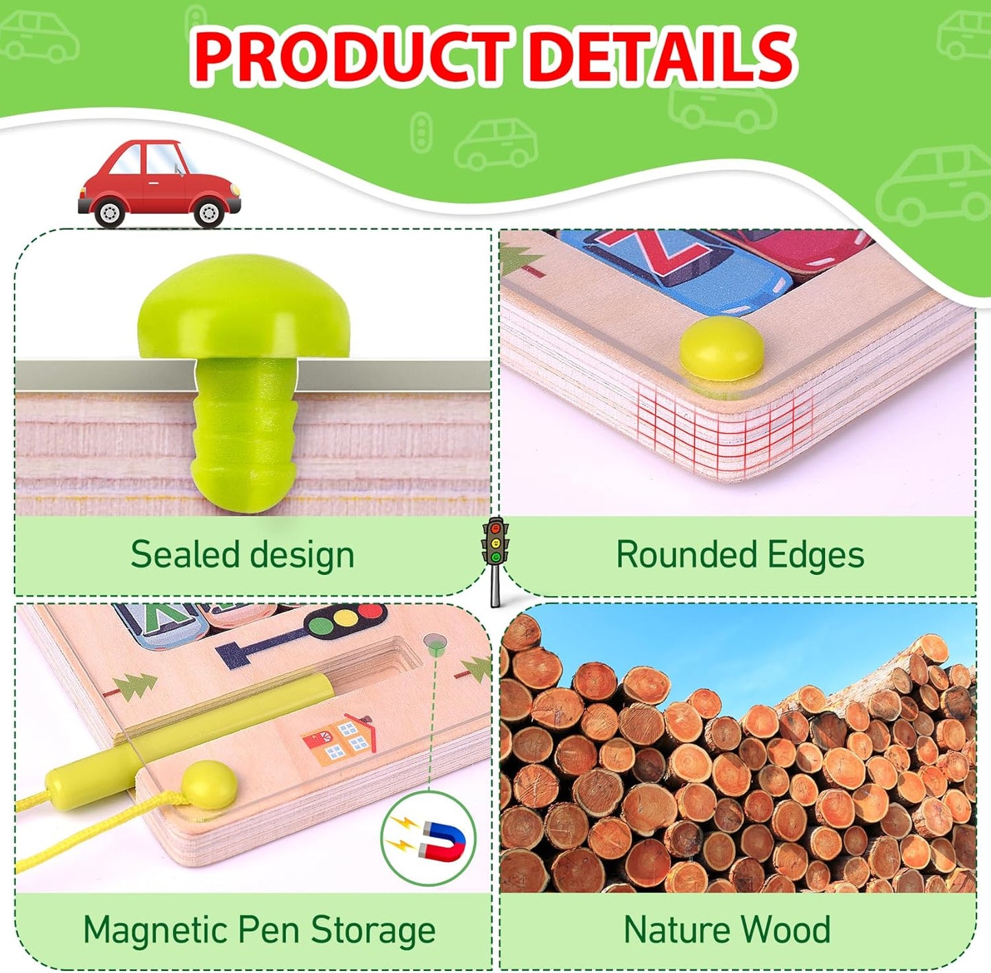 MagnetPlayset - Magnetic Wooden Letter Maze Puzzle